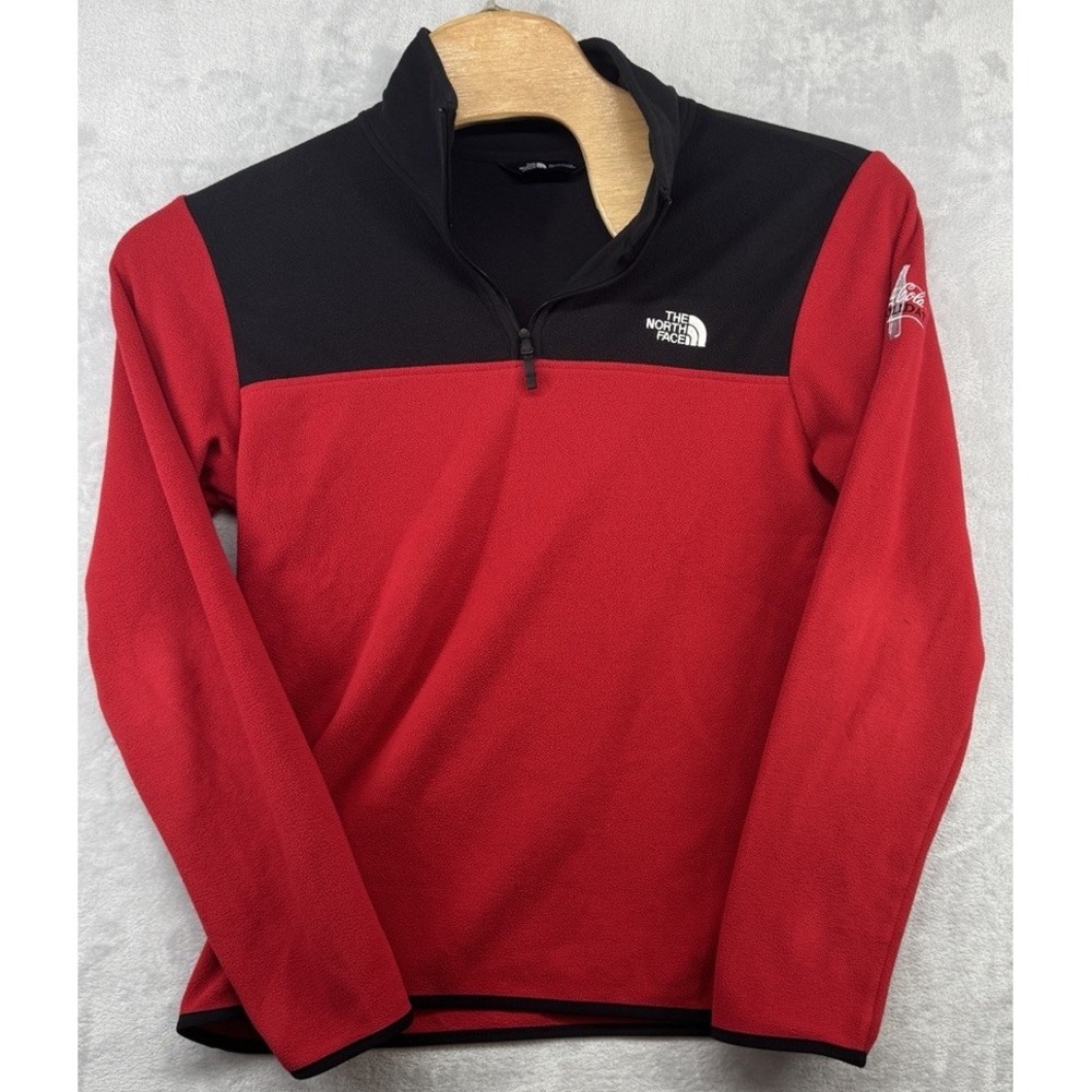 The North Face 1/4-Zip Fleece Coca-Cola Consildated Red Black Men's Size M
